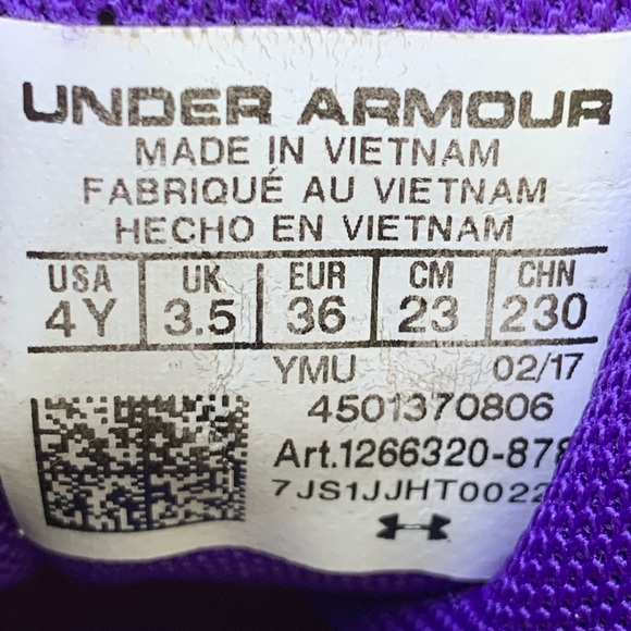 Under Armour pink & purple sneakers Y 4 - Picture 7 of 7